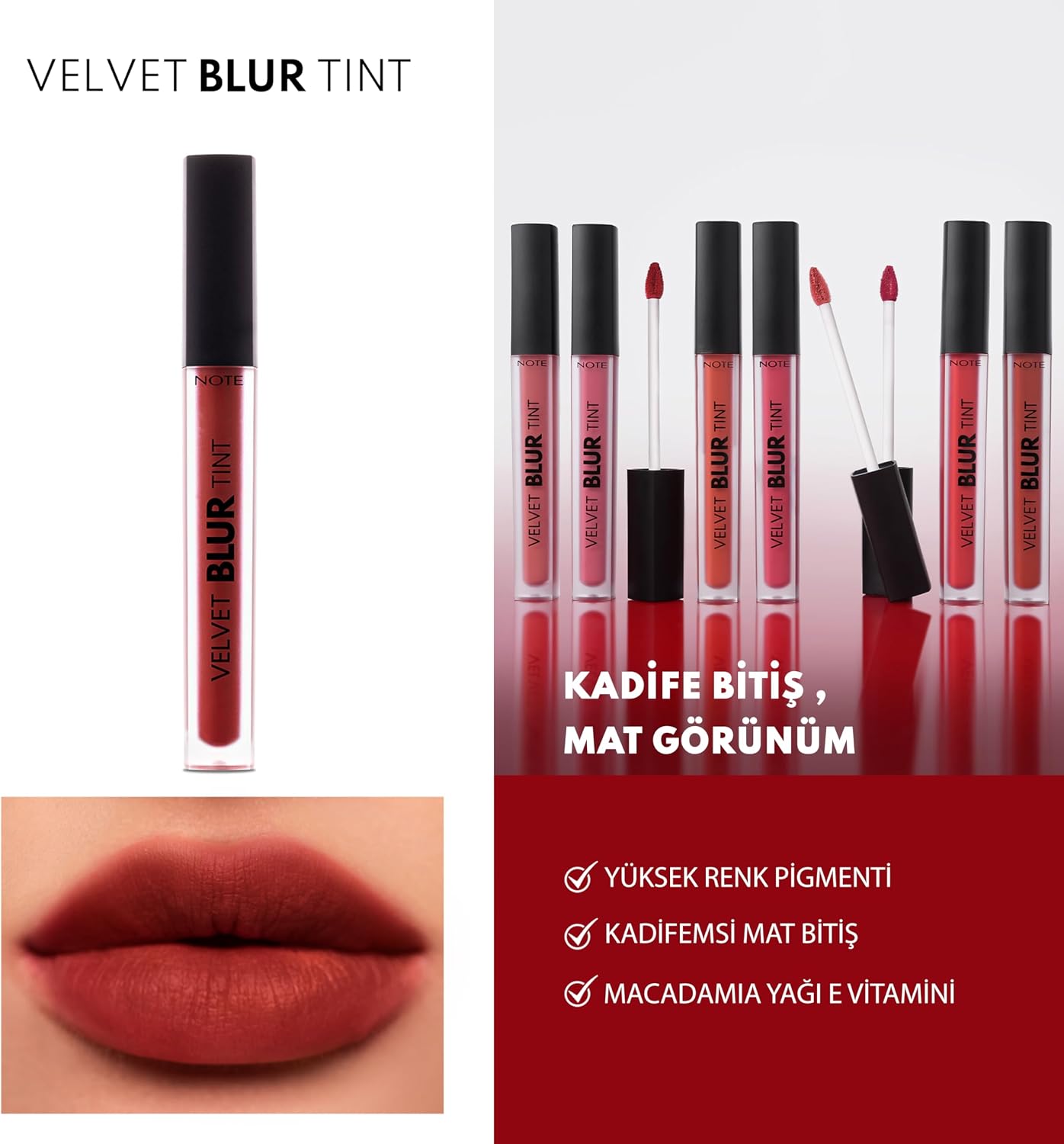 Cosmetics Velvet Blur Tint Kadife Bitişli Nemlendirici Mat Ruj - 06 Terra Flame - Kırmızı
