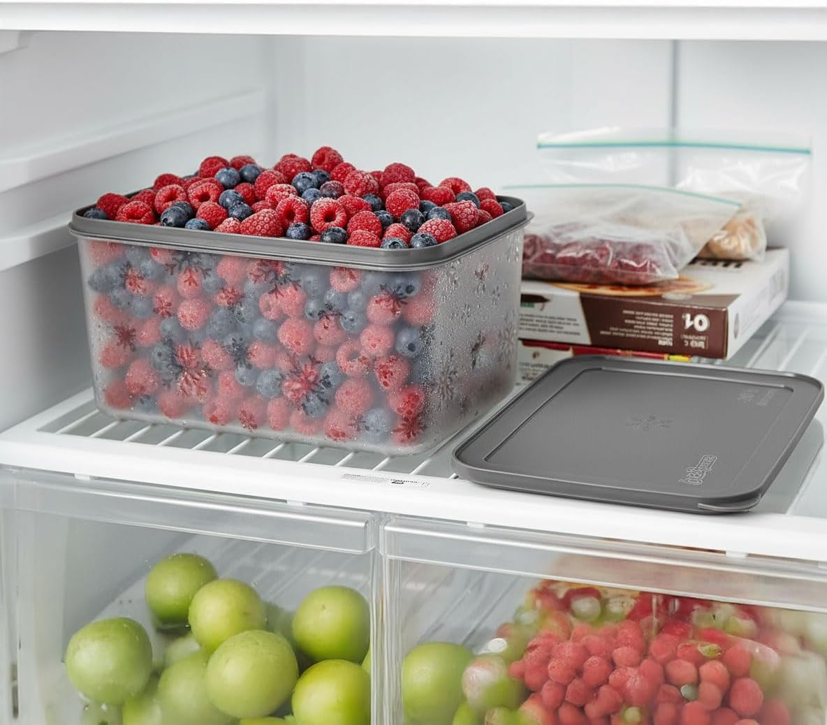 No Frost Silikon Yumuşak Kapalı Saklama Kabı Dondurucu ve Buzluk Saklama Kabı 3150 ml, Kapaklı No Frost Saklama Kabı 3150 Ml, Derin Dondurucu Saklama Kabı 3150 Ml