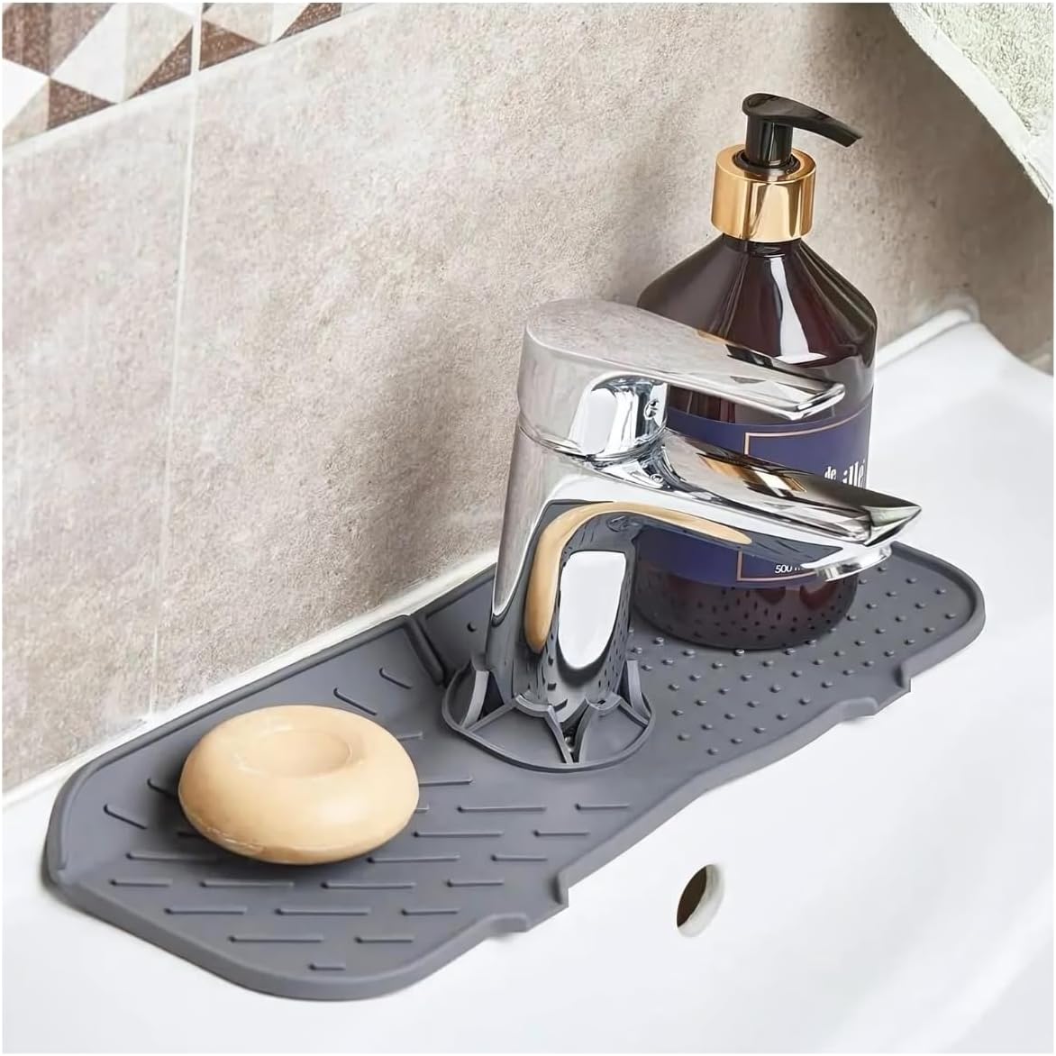 Su Tutucu Musluk Matı - Mutfak ve Banyo için Koruyucu Musluk ve Lavabo Altı Mat