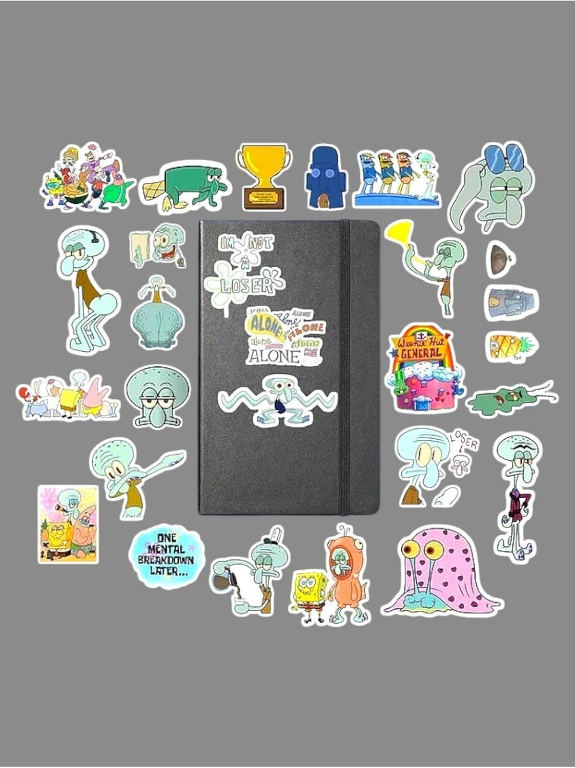 Squidward Sticker Paketi/Bullet Journal Defter Çıkartma Ajanda Laptop Etiket