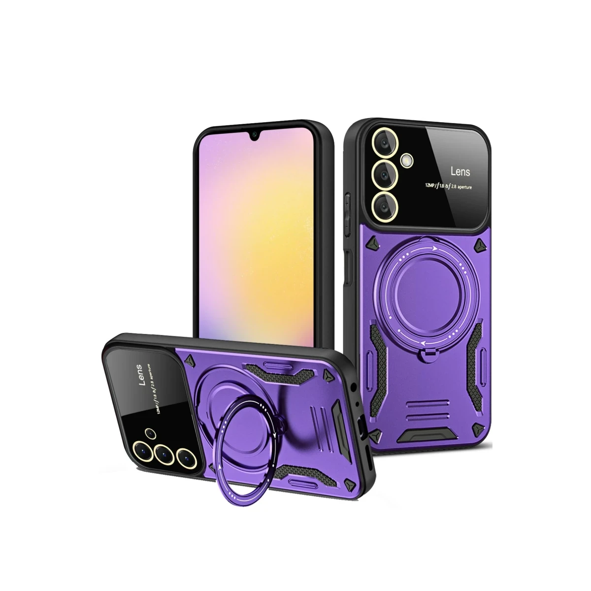 Samsung Galaxy A05S Kılıf Joy Lens Standlı Kapak - Mor
