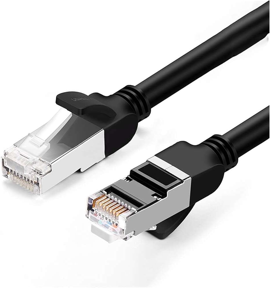Cat6 Saf Bakır Metal Konnektör Ethernet Kablosu Siyah 3 Metre