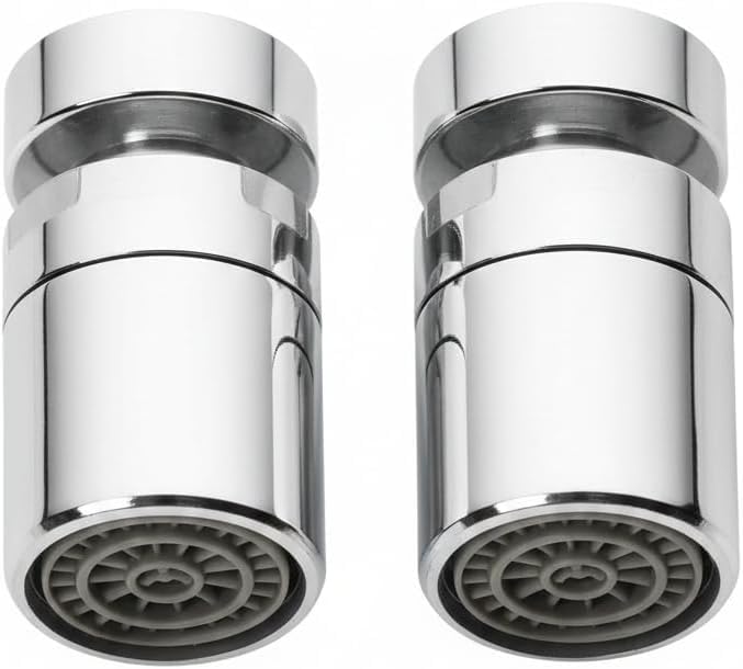 2'li Set Filtreli Musluk Ucu 360° Oynar Başlık - Su Tasarruflu ve Tazyikli İç Dişli Perlatör (Dişi) - Mutfak ve Banyo İçin