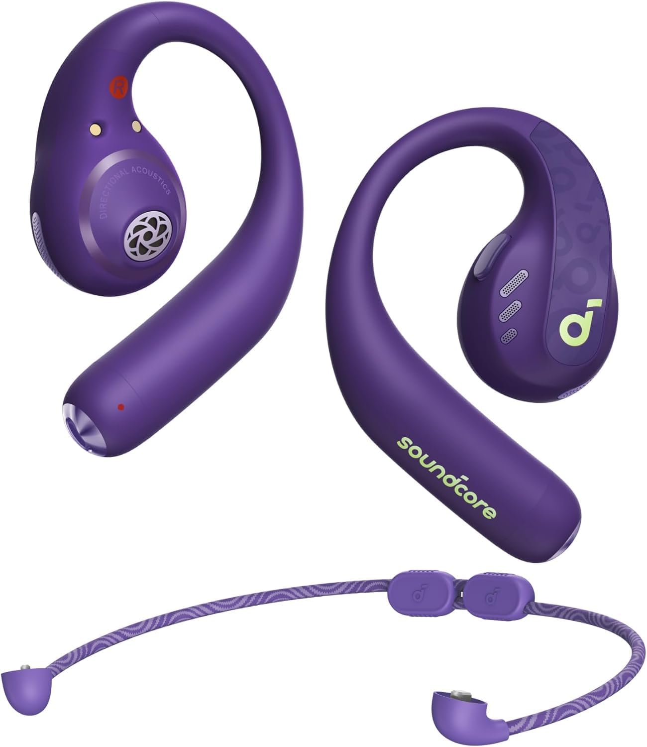 by Anker, AeroFit Pro, Güvenli Uyum, Ergonomik Tasarım, LDAC ile Zengin Ses, Bluetooth 5.3, IPX5 Suya Dayanıklı, 46 Saat ÇKablosuz Kulaklıklar, Mor