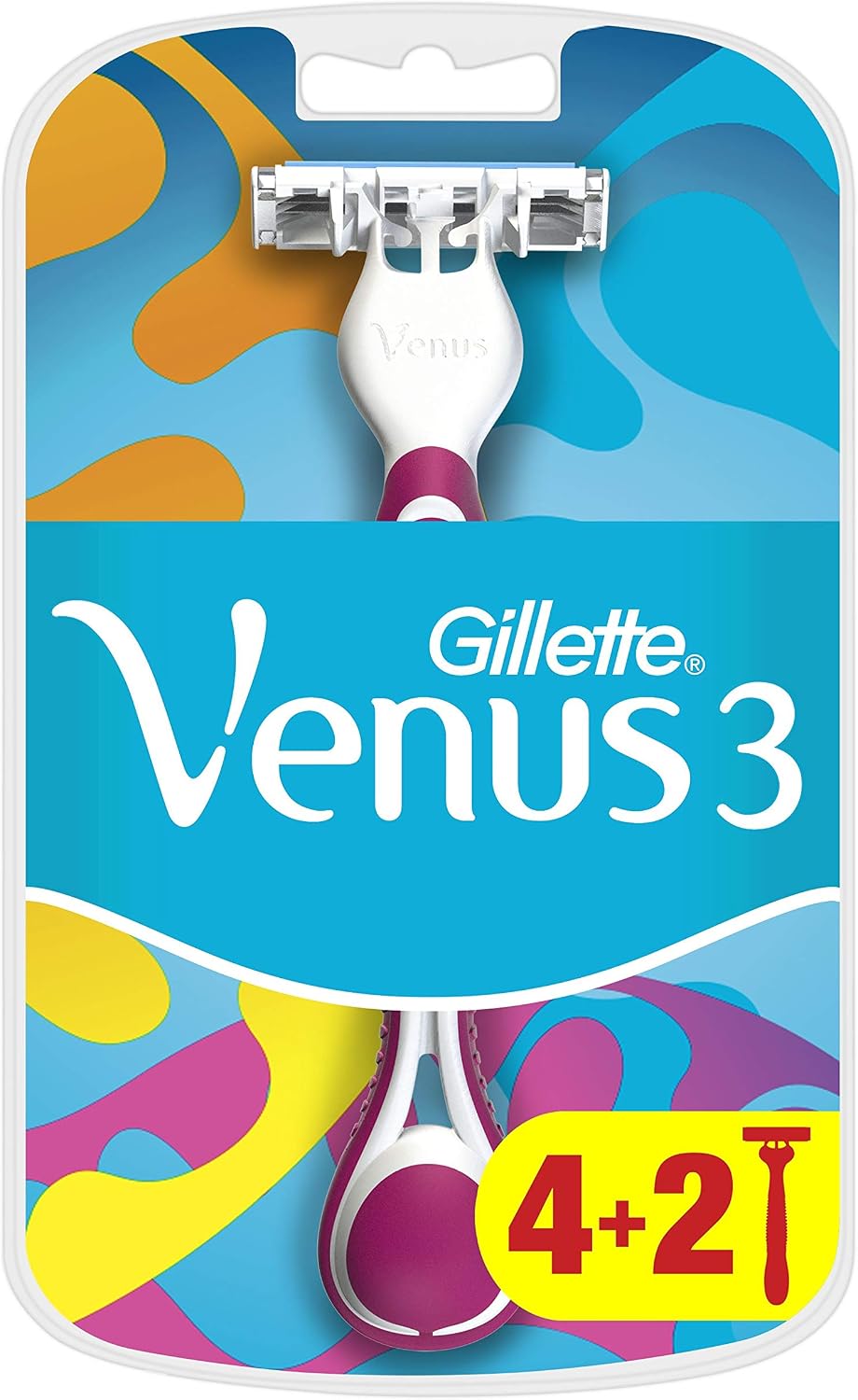Venus tek kullanımlık kadın tıraş makinesi, 6 tıraş makinesi, 3 kat bıçak ağzı ile