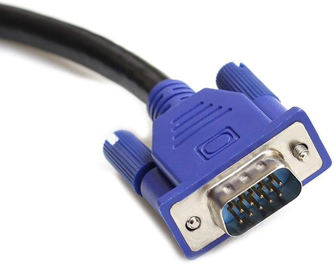 VGA Monitör Kablosu, 15-Pin Erkek-Erkek Bağlantı, 1,5 Metre, Mavi/Siyah