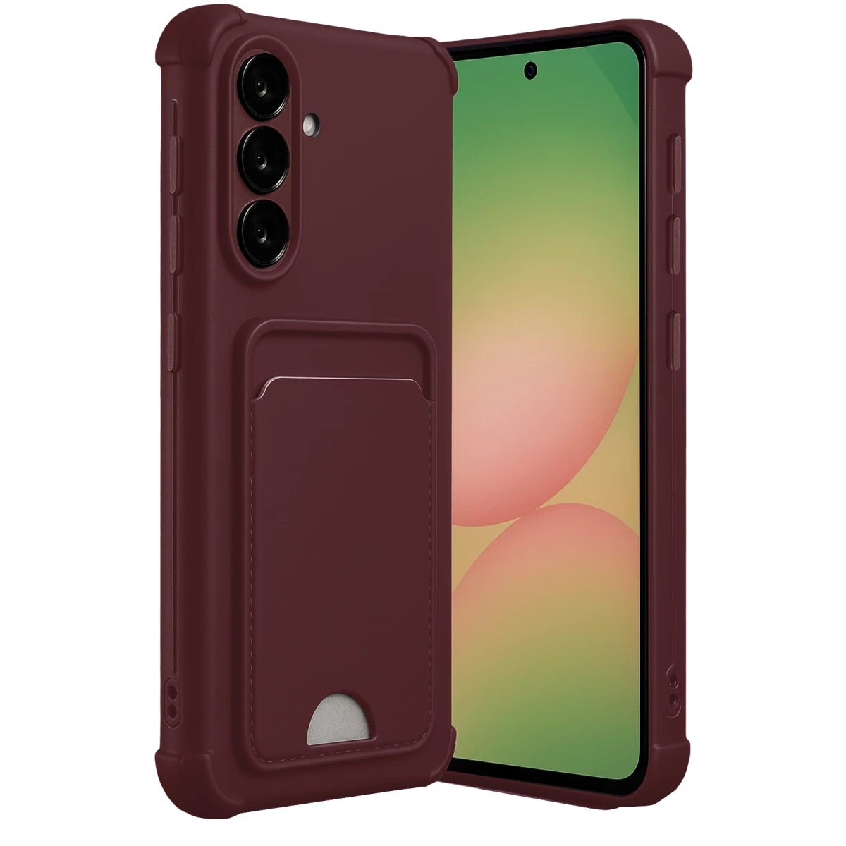 Samsung Galaxy A56 Kılıf Kelvin Kartvizitli Silikon - Bordo