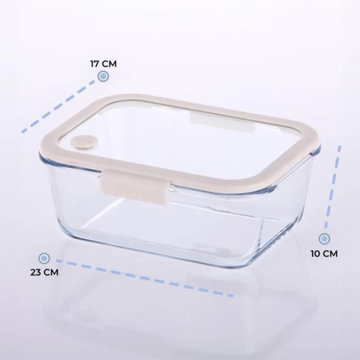 Fika Glace Vakumlu Cam Saklama Kabı 1900 ML Bej