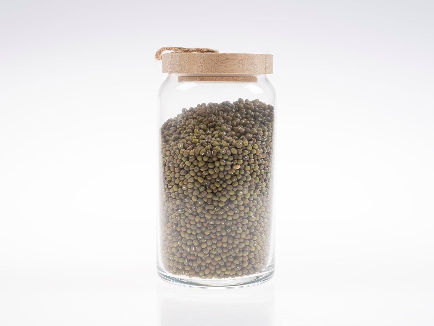Bivium Bambu Kapaklı Hava Geçirmez Cam Kavanoz, Saklama Kabı, Makarna, Kuruyemiş, Bakliyat, Erzak Kavanozu (1 Adet, 1200 ml)