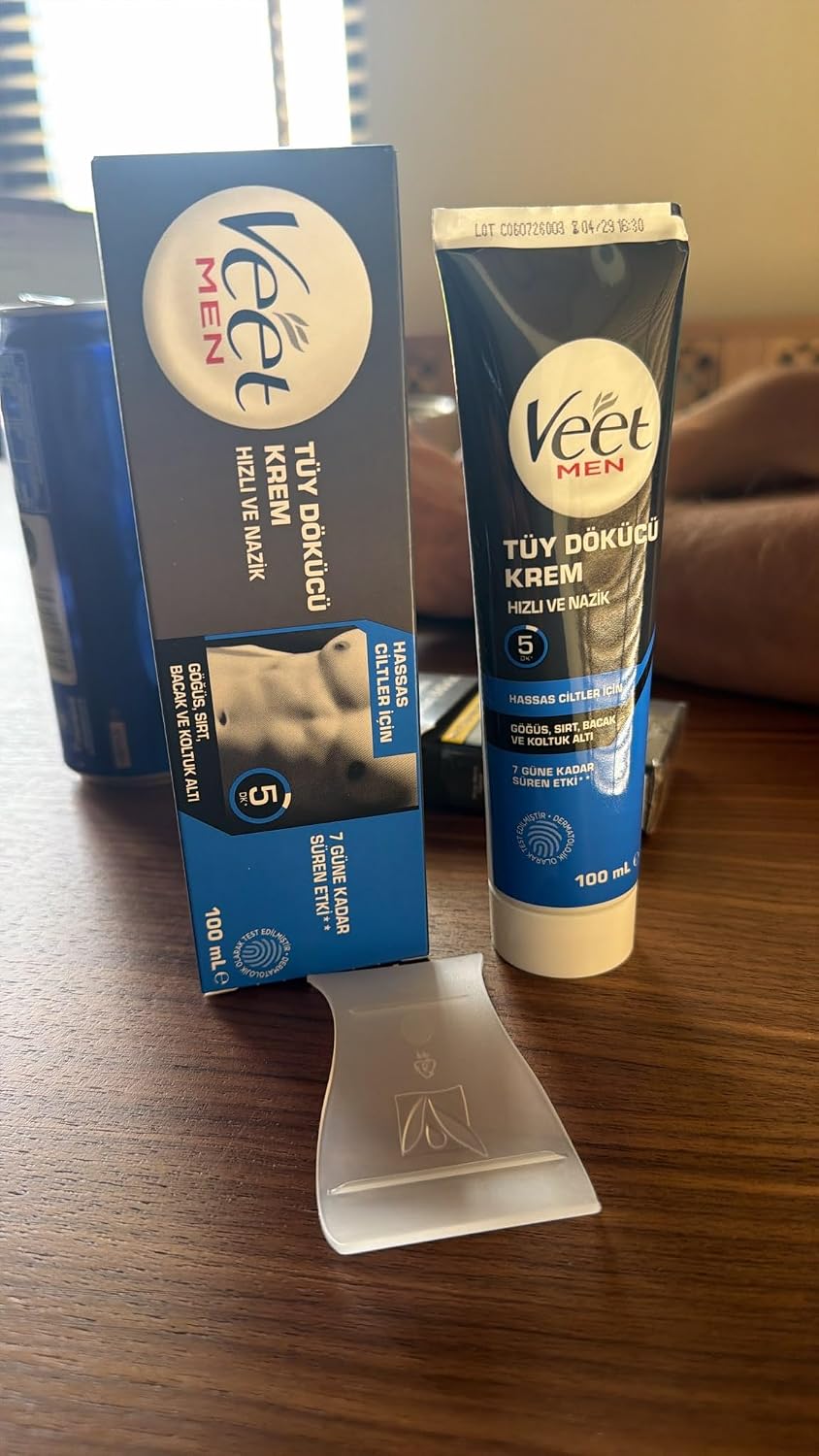 Men Erkekler İçin Tüy Dökücü Krem, Hassas Ciltler, 100 ml