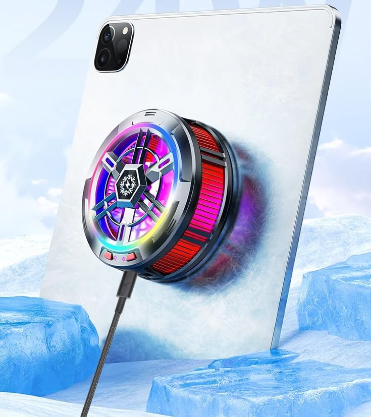 iPad ile Uyumlu Profesyonel Kablolu Yarı iletken Şok Buzlama Tablet Soğutucu Fan Gamer Oyuncu Radyatör Şok Soğutma Fanı Yeni Nesil Altı Çekirdek Teknoloji Soğutma Fanı (H20)