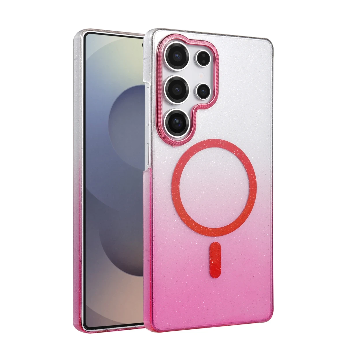 Samsung Galaxy S24 Ultra Glossy Magsafe Kapak - Pembe