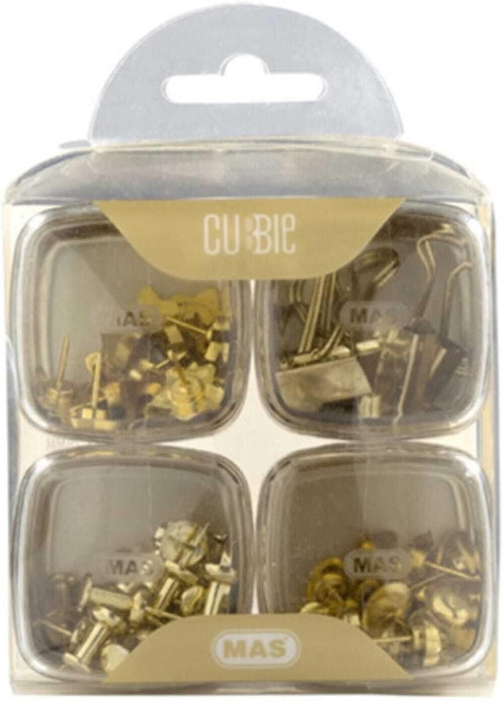 Cubbie Premium 4'lü Kutu Ataş Raptiye Seti, Gold