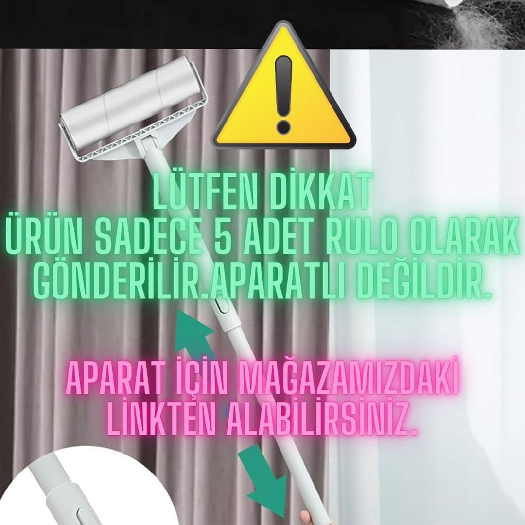 5 Adet Yedek Tüy Toplayıcı Rulo 16 cm Kedi Köpek Tüyü Toplayıcı Yapışkanlı Yedek Rulosu