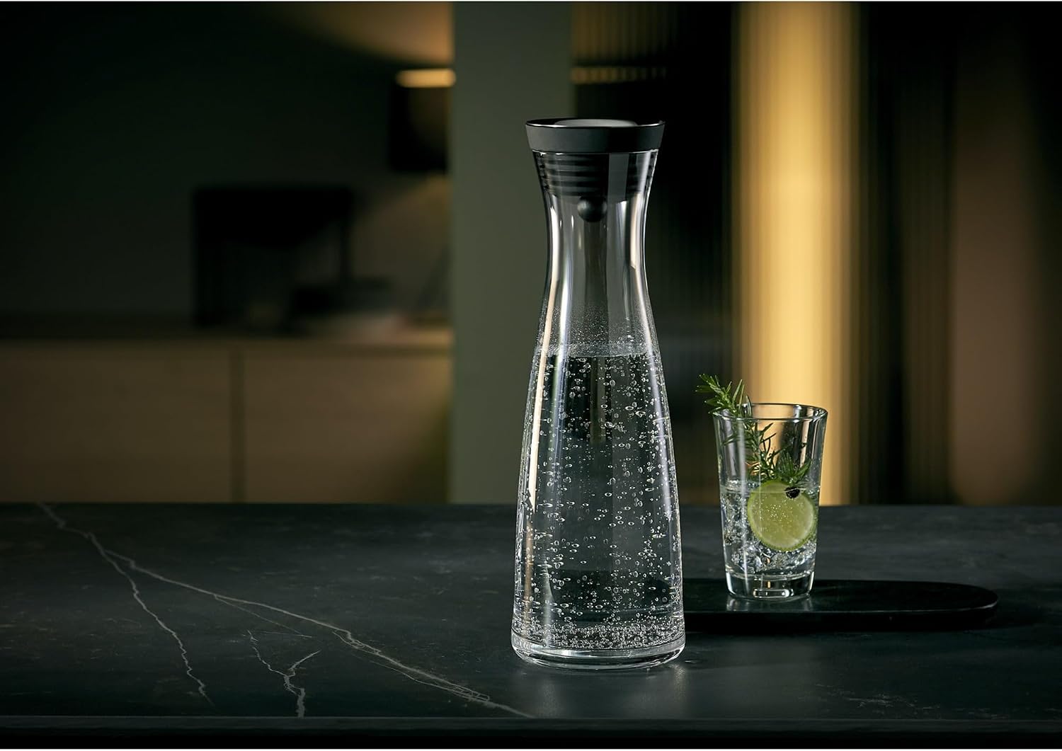 Basic Cam Sürahi, 1,5 L, Silikon Kapaklı, Akıllı Kapak Teknolojisi Cromargan® Paslanmaz Çelik Kapak, Buz ve Meyve Tutucu Süzgeçli