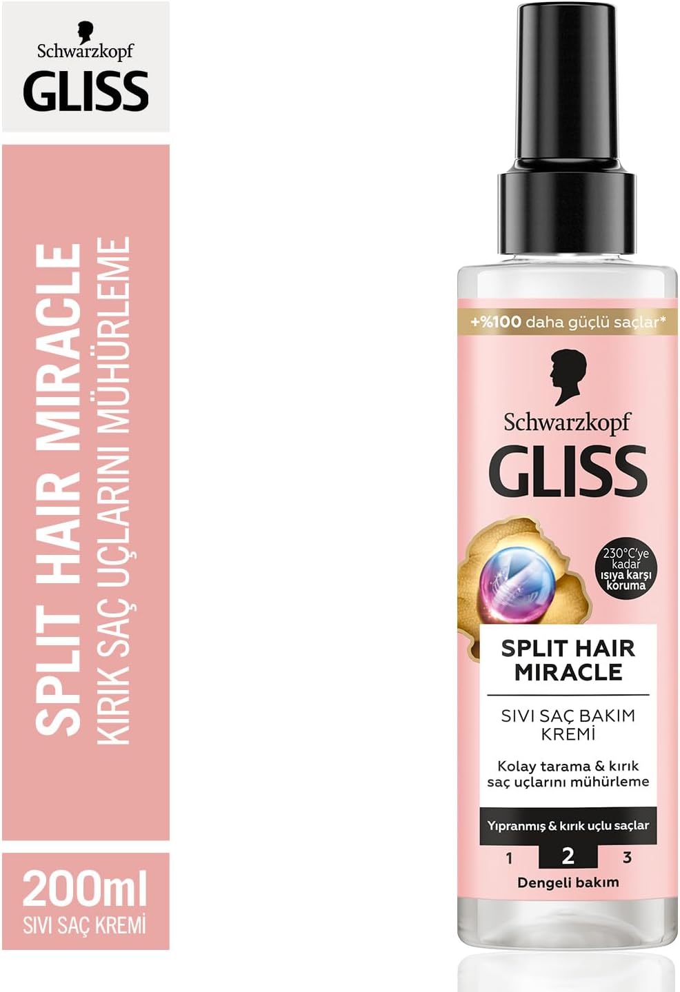Split Hair Miracle Kırık Uçları Mühürleyen Sıvı Saç Bakım Kremi - İyonik Kompleks ve Üzüm Çekirdeği Yağı ile 200 ml