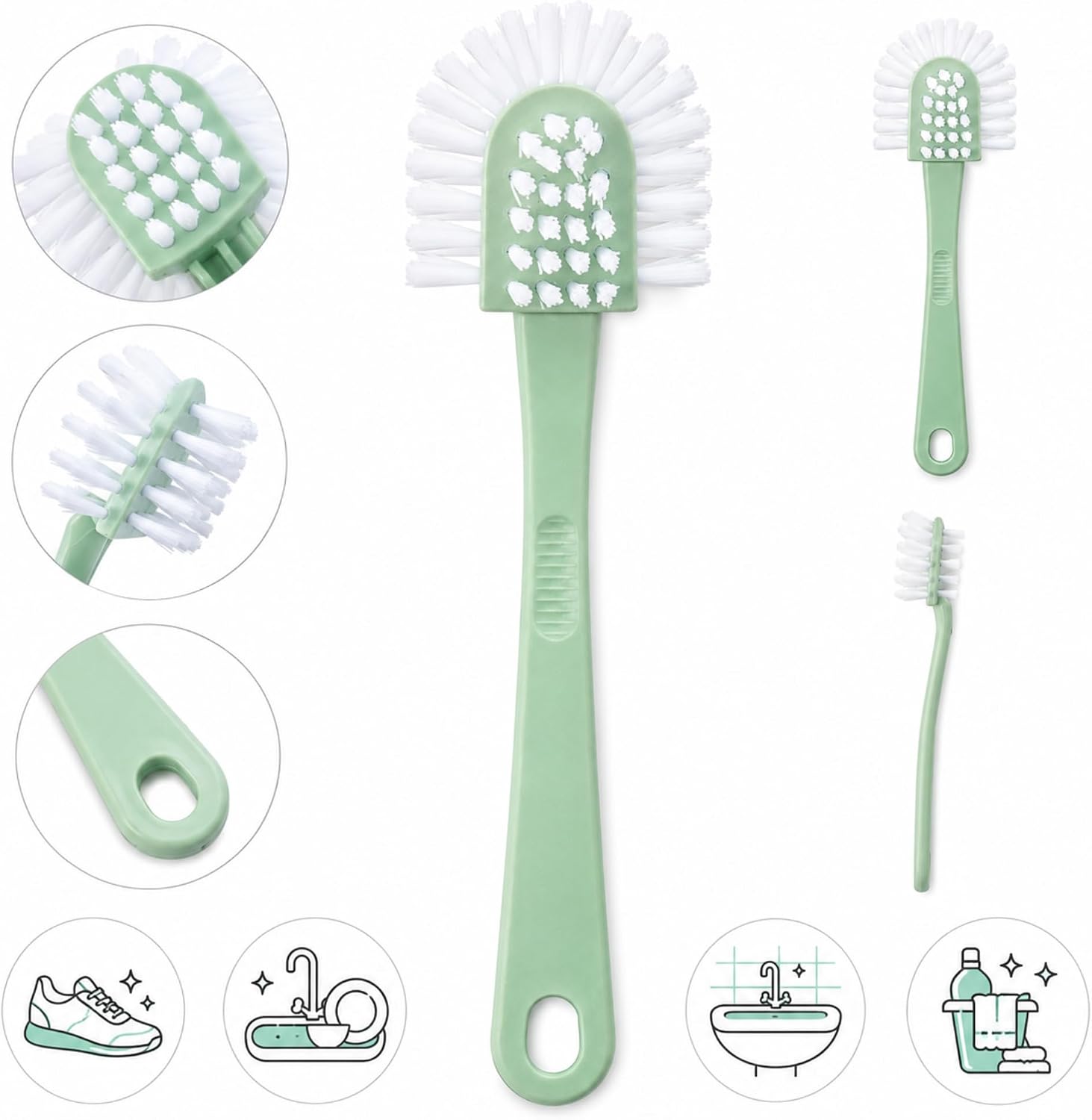 Çok Amaçlı 5 Taraflı Temizlik Fırçası – Ayakkabı, Mutfak ve Banyo İçin Sert Kıllı Ergonomik Temizlik Fırçası, 20 cm