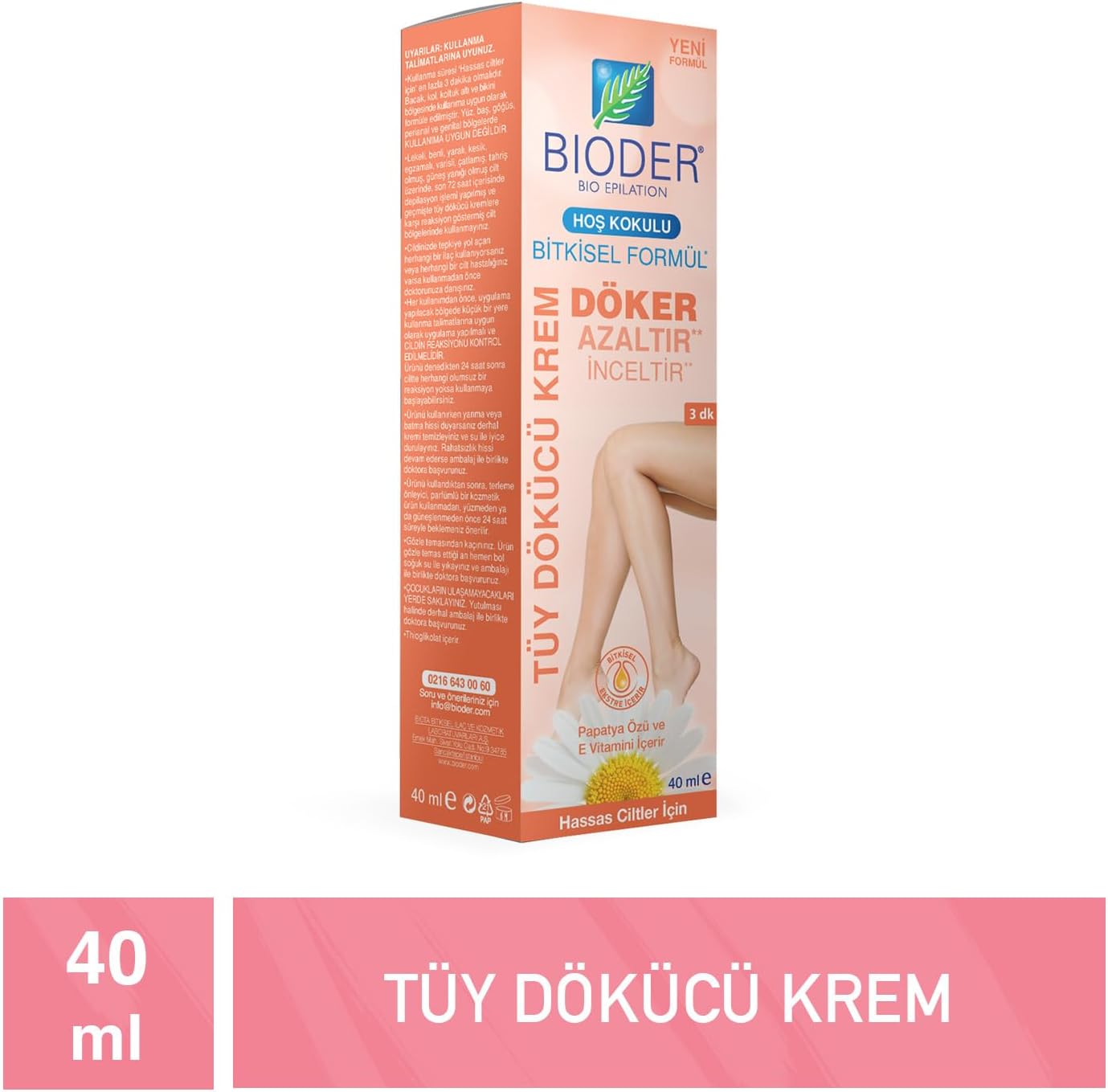 Kadınlara Özel Hassas Ciltler için Tüy Dökücü Krem 40 ml