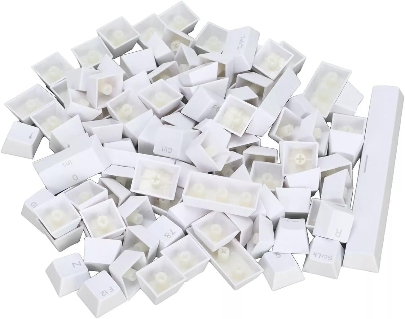 108 Tuş Universal Renkli Mekanik Klavye Tuş Takımı Kapağı Keycap Beyaz İngilizce Dizilimli