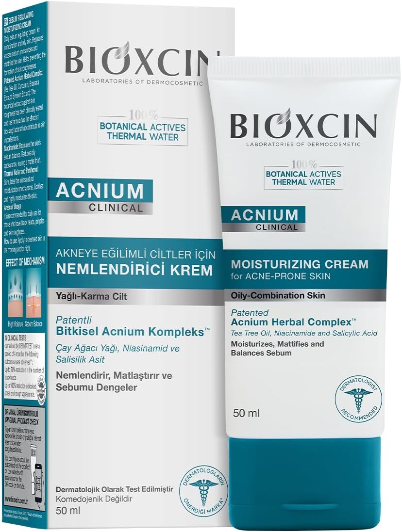 Acnium Sebum Dengeleyici Nemlendirici Krem 50 ml – Yağlı ve Akneye Eğilimli Ciltler İçin Hafif Nemlendirici