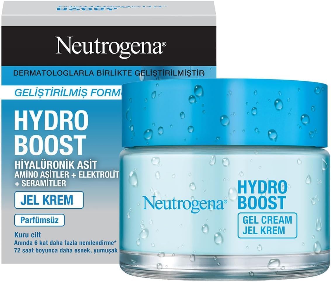 Hydro Boost Jel-Krem (50 ml kavanoz) — Hyalüronik asit ve bitkisel trehaloz içeren hassas ciltler için nemlendirici krem — Taze ve ışıltılı bir cilt için nemlendirici jel