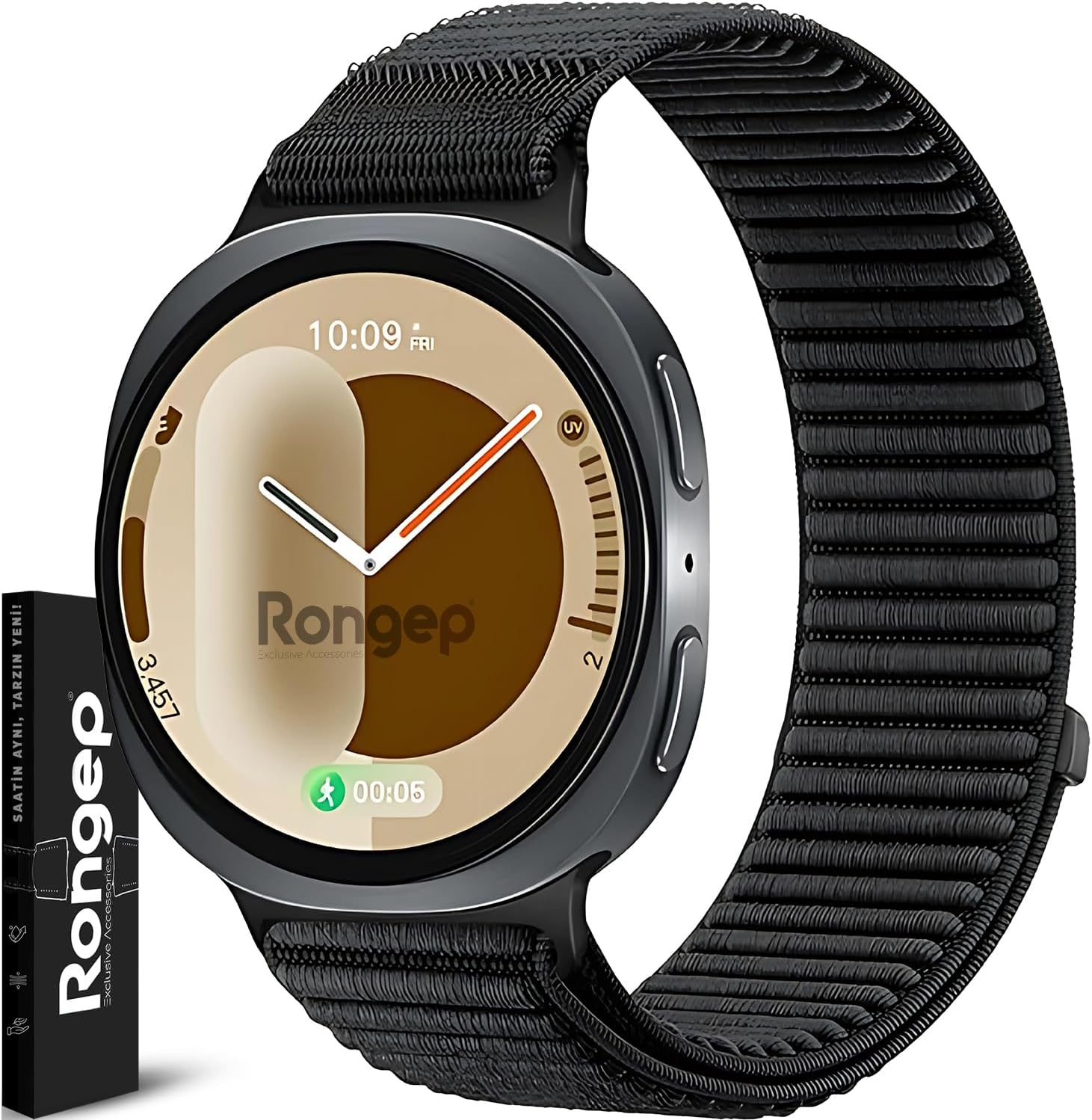 Samsung ile Uyumlu Mountain Loop Kordon Galaxy Watch 8 44mm/40mm/Classic 46mm [2025] için 1.Sınıf Dokuma Kumaş Metalik Bağlantılı Galaxy Watch 8 44mm Kordon Premium Yumuşaklıkta Kayış