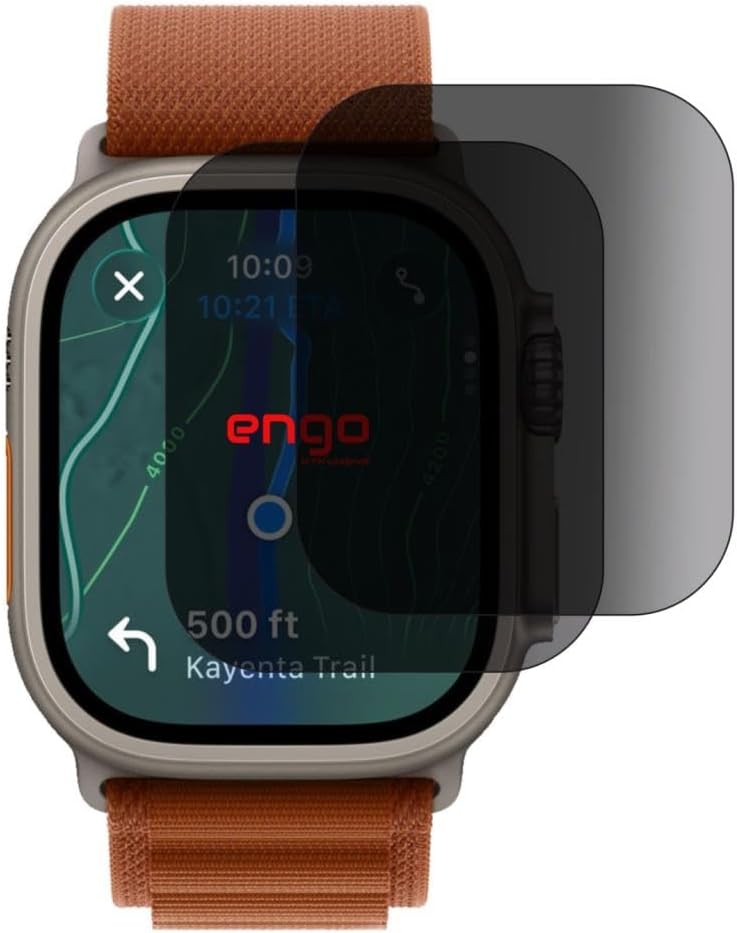 Apple Watch Ultra 3 49mm İle Uyumlu Hayalet Ekran Koruyucu, Yandan Görünmeyen Anti-Spy Gizlilik (Privacy) Koruması, 9H Temperli Nano Kırılmaz Esnek Cam, Parmak İzi Önleyici 2 Adet