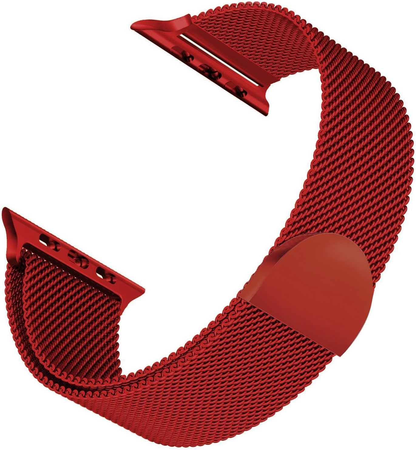 Apple Watch Series 8 41mm için Kordon Luxe Metal Twist Koyu Kırmızı [Watch Series 8 41mm ile Uyumlu Kordon, Kayış - Kırmızı]