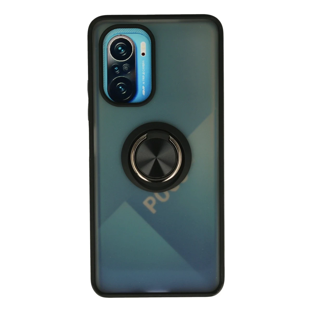Xiaomi Redmi K40 Kılıf Montreal Yüzüklü Silikon Kapak - Siyah