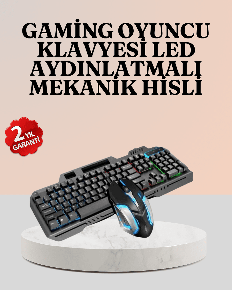 RGB Aydınlatmalı Oyuncu Klavye Mouse – Mekanik Hissiyat, Maksimum Kontrol