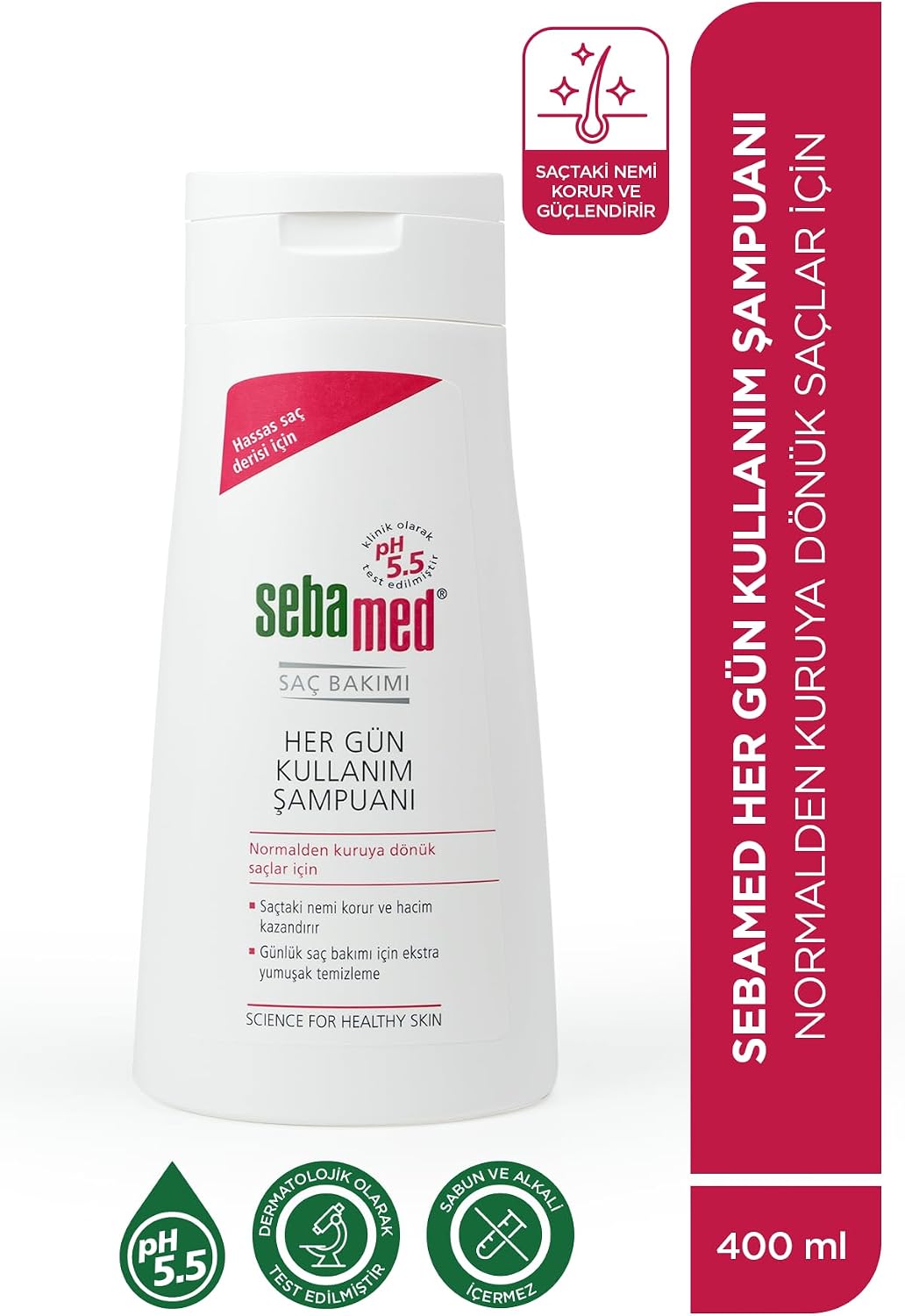 Besleyici Onarıcı Kuru ve Hassas Saç Tipine Özel Her Gün Kullanım Günlük Saç Bakım Şampuanı 400ml