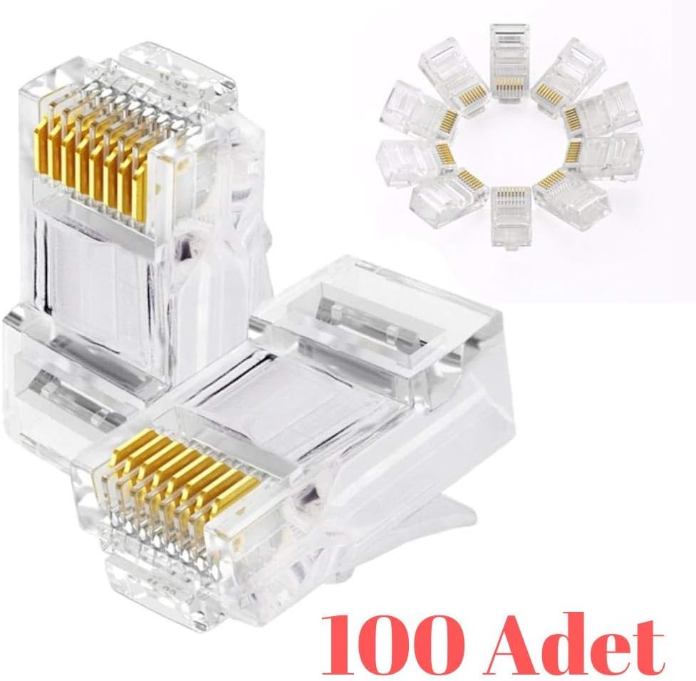 4220 100 Adet RJ45 Jack Cat5 İnternet Kablo Kablosu Ucu Konnektör Connector