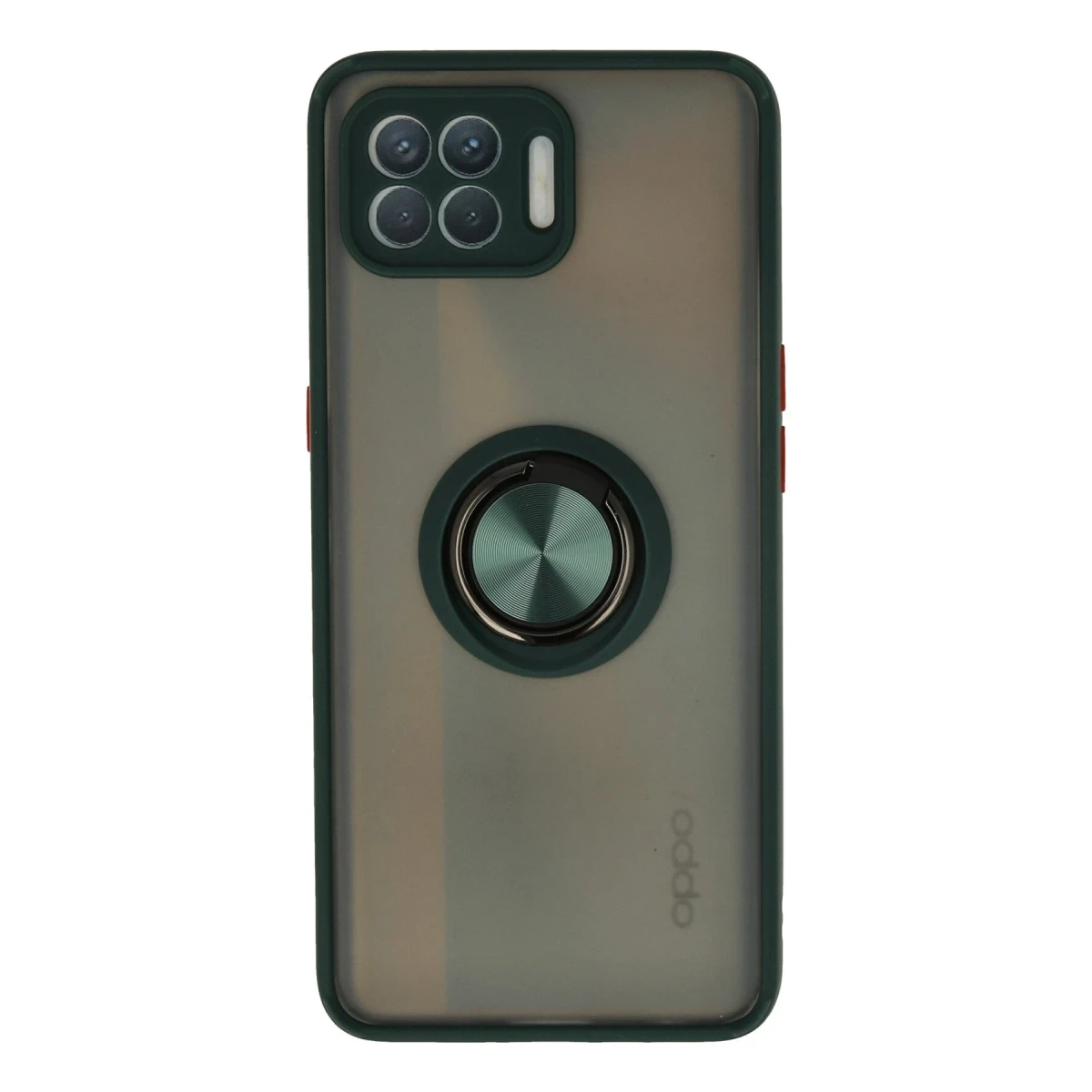 Oppo Reno 4 Lite Kılıf Montreal Yüzüklü Silikon Kapak - Yeşil