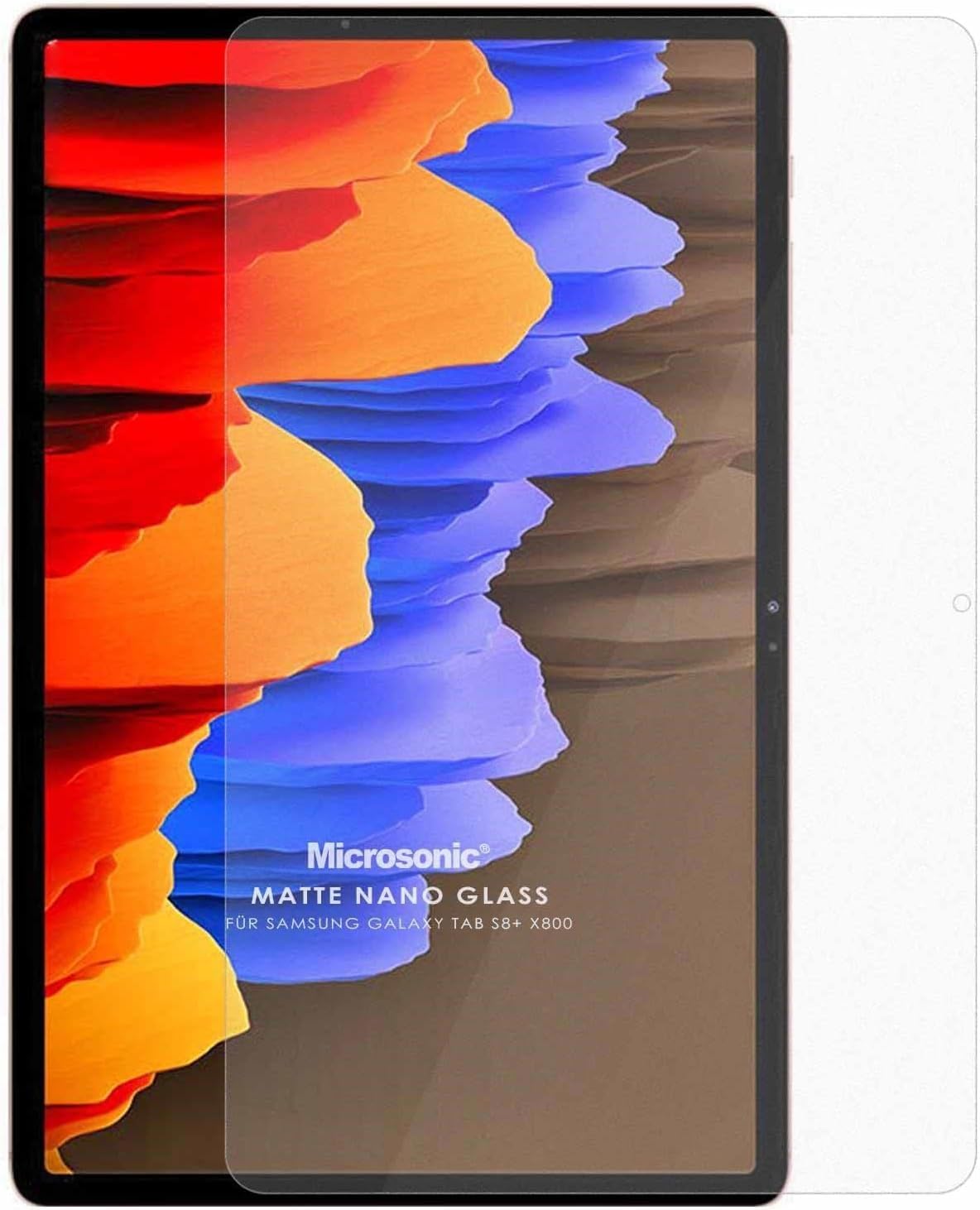 Samsung Galaxy Tab S8 Plus X800 Matte Nano Glass Cam Ekran Koruyucu [Galaxy Tab S8 Plus X800 ile Uyumlu Ekran Koruyucu - Şeffaf]