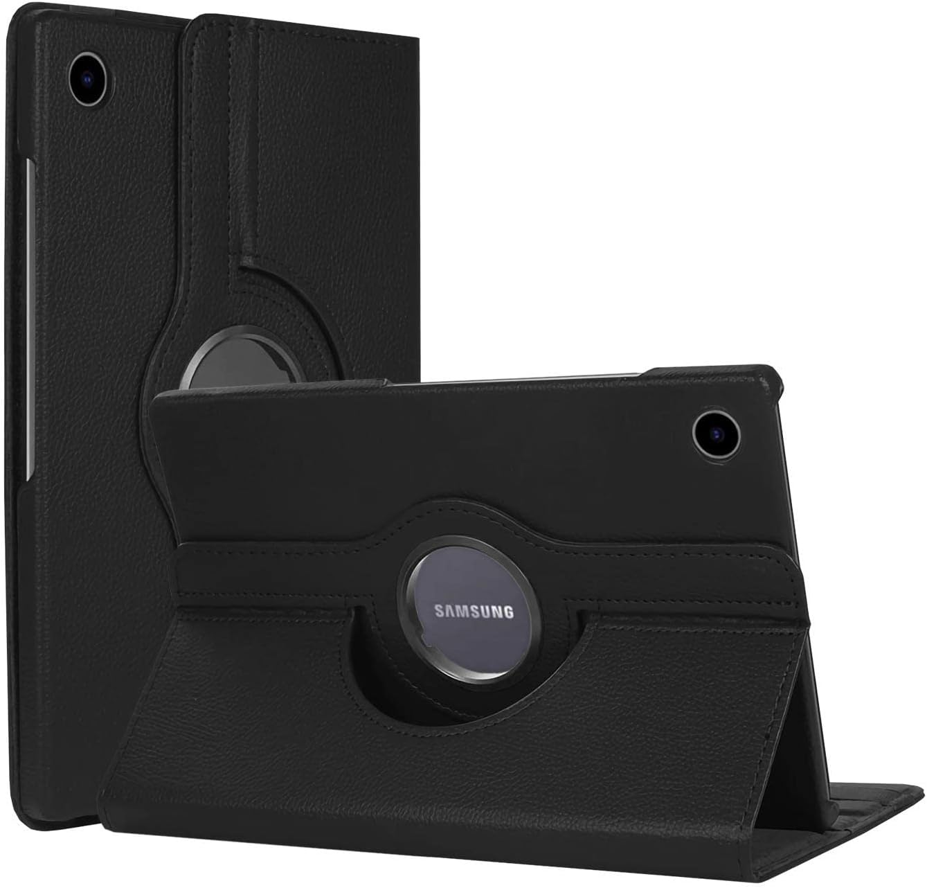 Samsung Galaxy Tab A8 X200 için Kılıf 360 Rotating Stand Deri Siyah [Galaxy Tab A8 X200 ile Uyumlu Kılıf - Siyah]