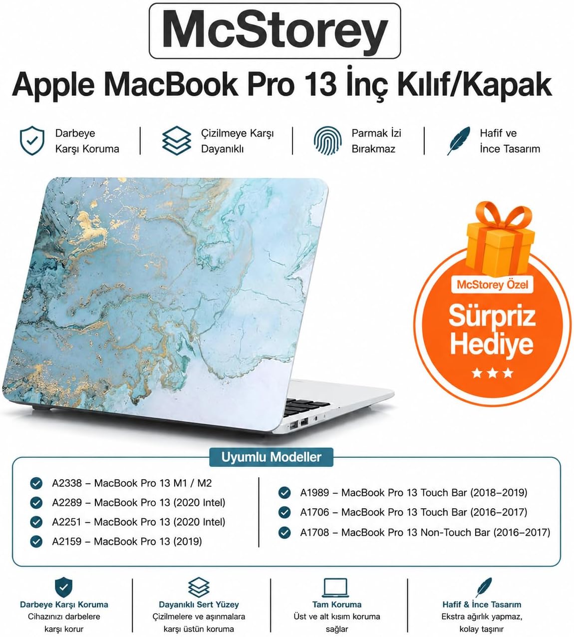 MacBook Pro 13 Mermer Desenli Kılıf A1706 A1708 A1989 A2159 A2251 A2289 A2338 M1 M2 Uyumlu TPU Sert Kılıf İnce Hafif Koruyucu Kapak R-38