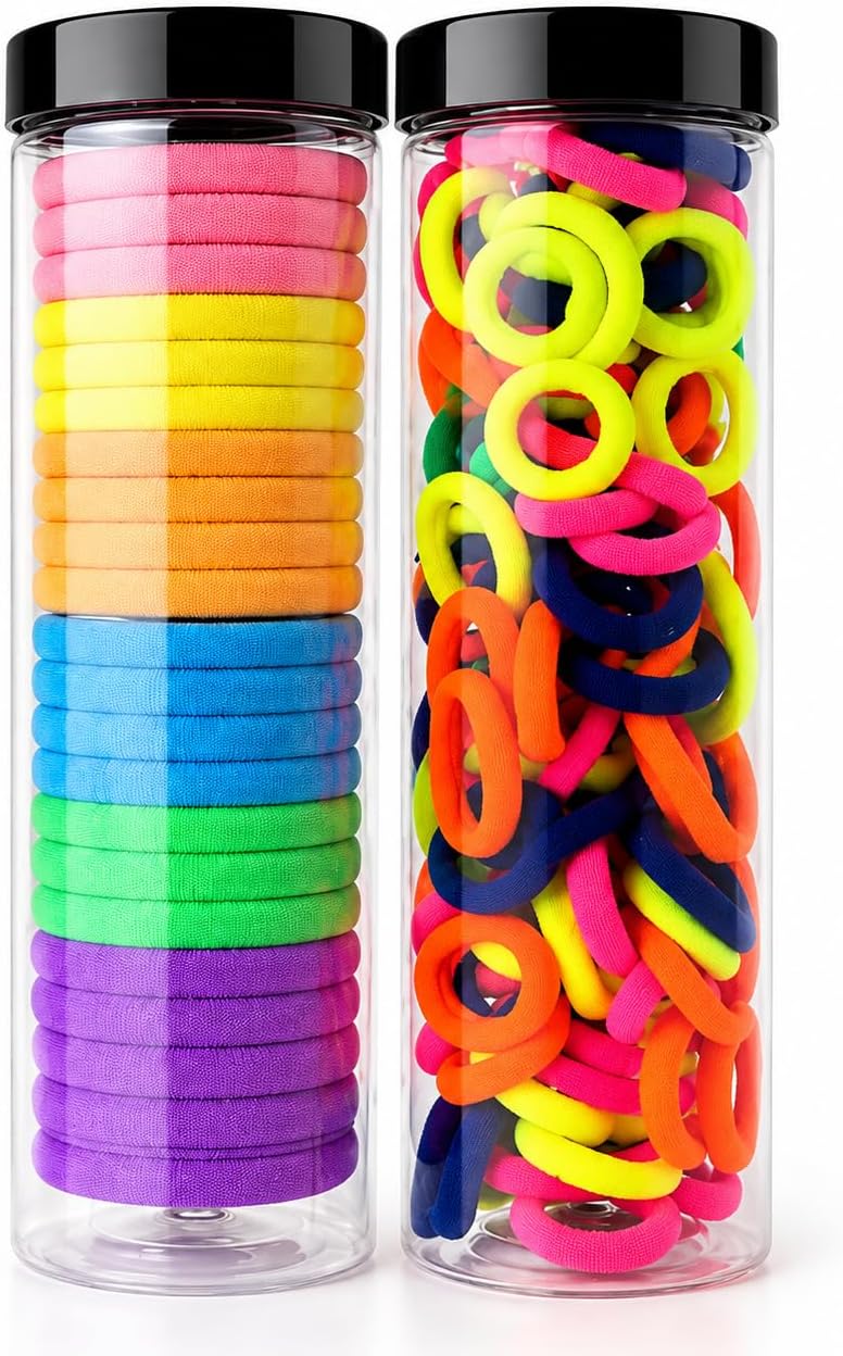 100 Adet Neon Renkli Saç Tokası + 20 Adet Büyük Boy Lastik Toka Seti – Esnek, Dayanıklı, İz Yapmaz, Çocuk ve Yetişkin Kullanımına Uygun, Günlük, Spor, Kalın ve İnce Saçlar İçin