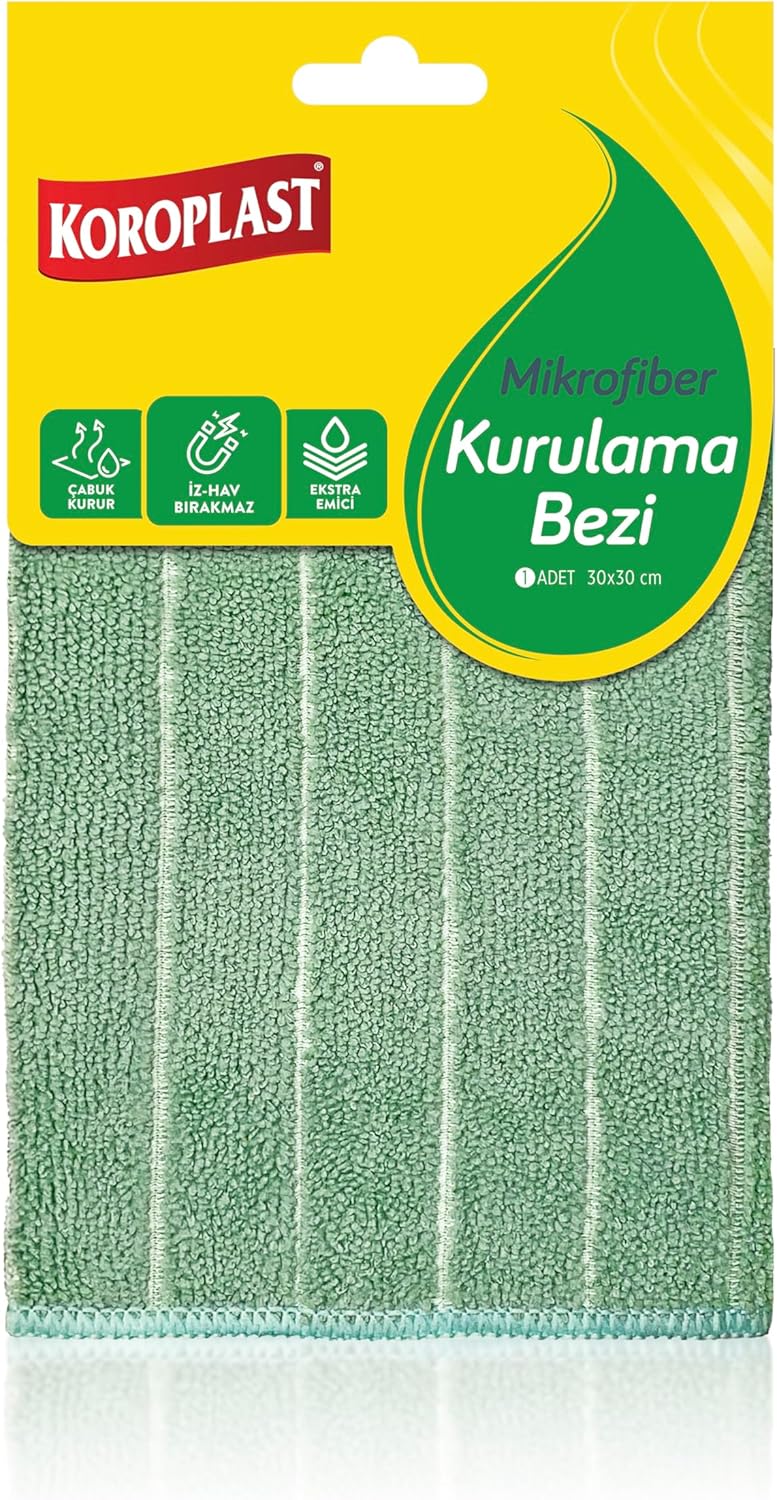 Mikrofiber Kurulama Bezi Tekli, Hızlı Kurulama, Yüksek Emici, İz & Hav Bırakmaz, Cam, Ayna, Mutfak, Banyo, Tezgâh, Mobilya, Elektronik, Araç, Pencere, Raf, Televizyon, Bilgisayar, Beyaz Eşya