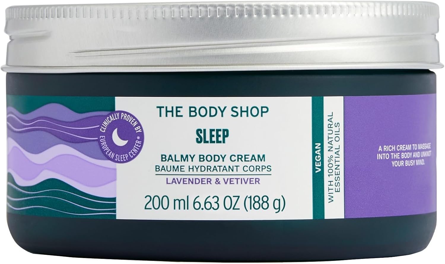 Uyku Balmy Vücut Kremi, Lavanta ve Vetiver - Vücut Nemlendirici - Uyumaya Hazırlar - Vücut Vegan - 7.5 oz
