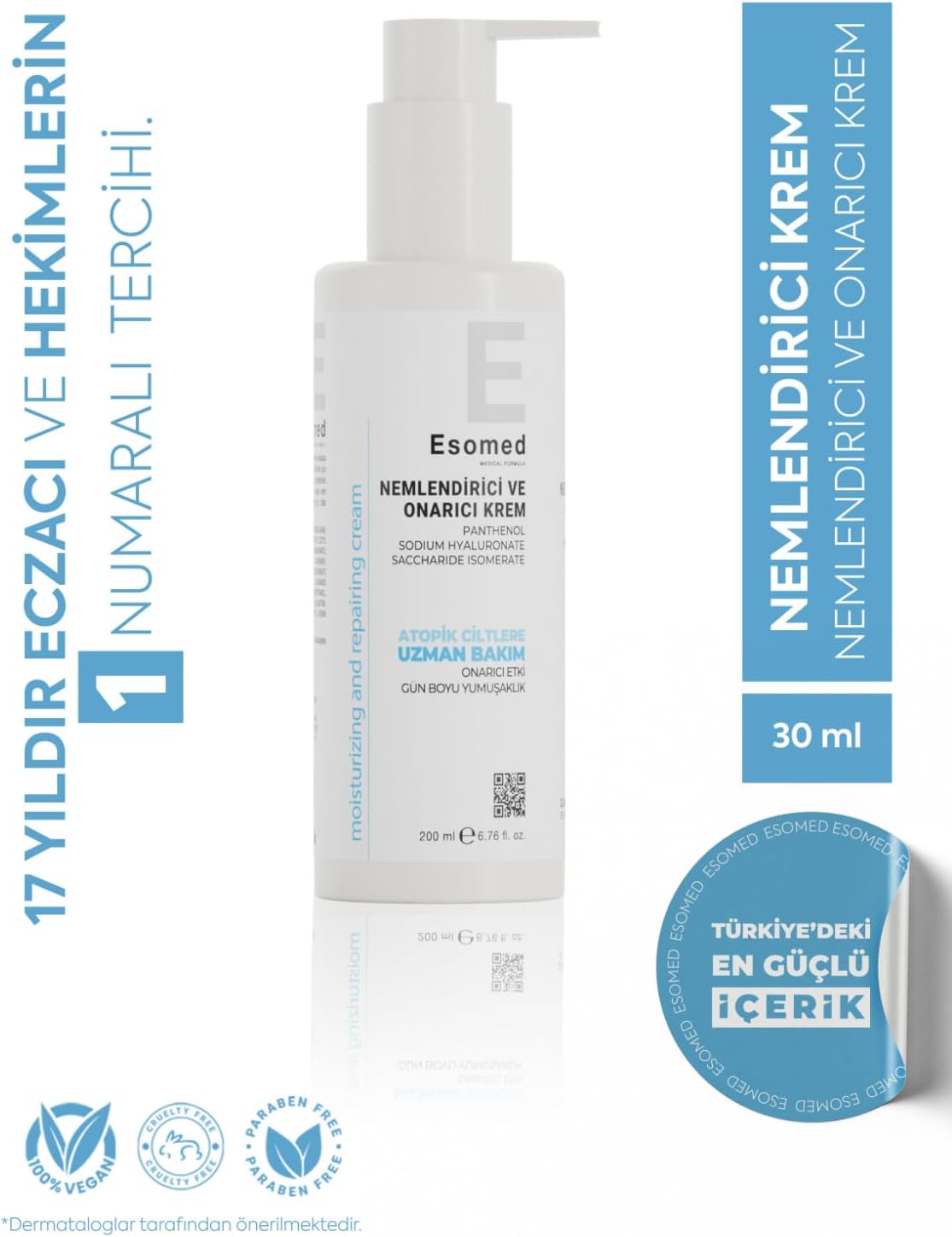 Nemlendirici ve Onarıcı Krem – Hyaluronik Asit + Shea Yağı + Panthenol ile Yoğun Nem ve Bakım