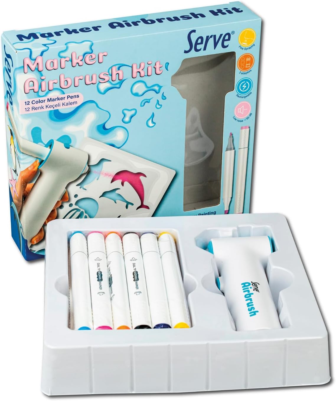 AIRBRUSH KIT 12 KEÇELİ KALEM İLE BİRLİKTE