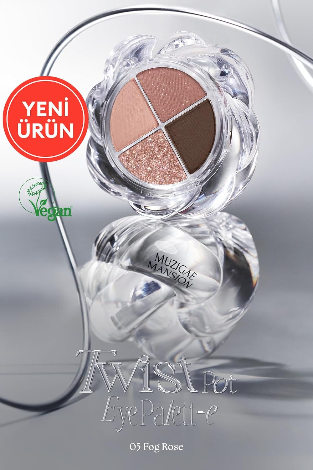 İpeksi Dokulu 4'lü Far Paleti Twist Pot Eye Palette (05 Fog Rose)