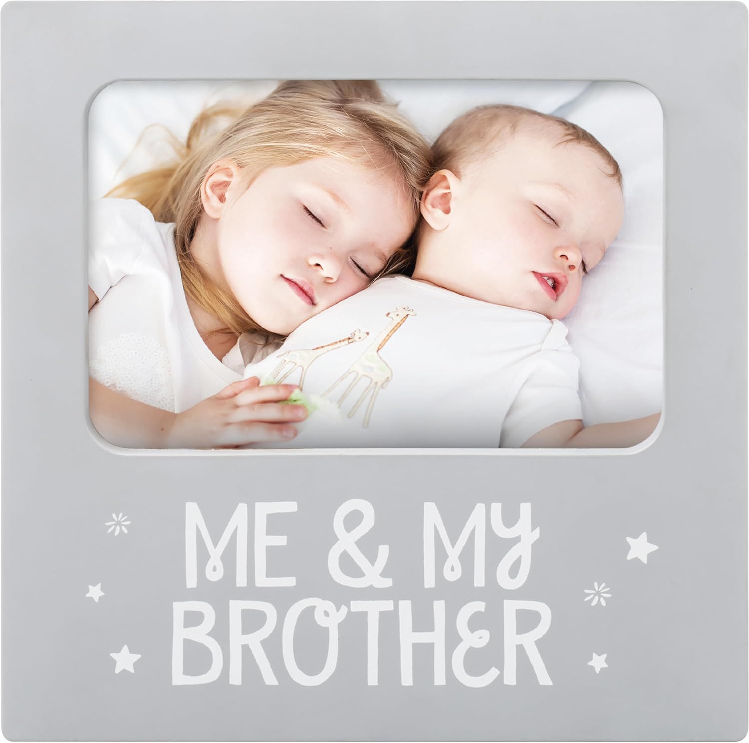 Me and My Brother Resim Çerçevesi, Kardeş Hatıra, İdeal Big Brother Hediyesi, Duş Hediyesi ve Cinsiyet Nötr Çocuk Odası Dekoru, Gri