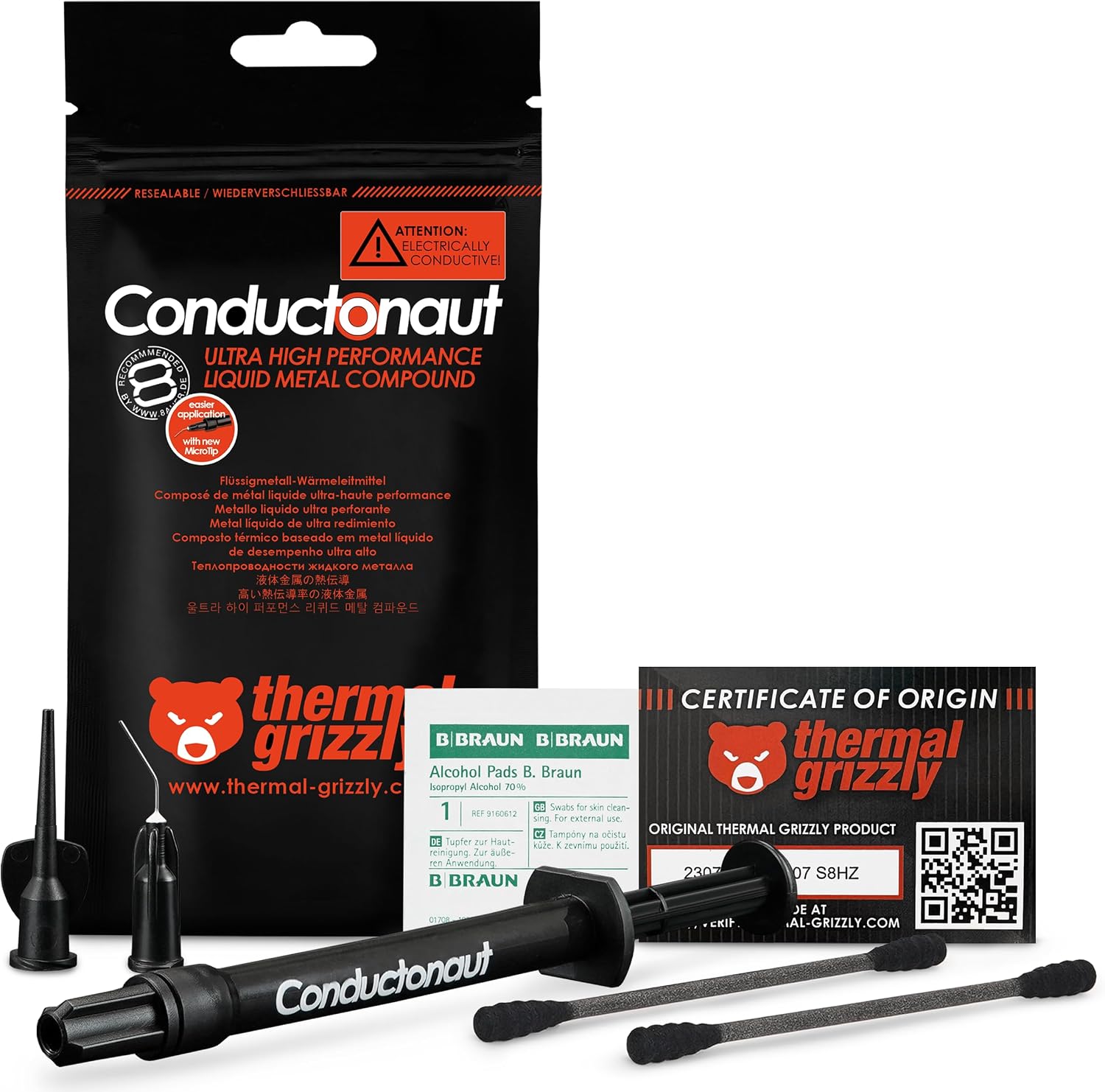 Conductonaut - Sıvı metalden yapılmış alüminyum termal iletken macun Uygun değil Büyük soğutma sistemleri CPU, GPU yu soğutmak için sıvı metal (5gram)