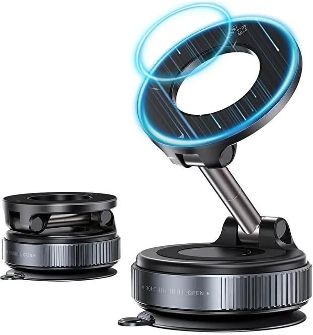 360 Dönebilen Telefon Tutucu - Ayarlanabilir Mıknatıslı Vakumlu Araç İçi Telefon Tutucu