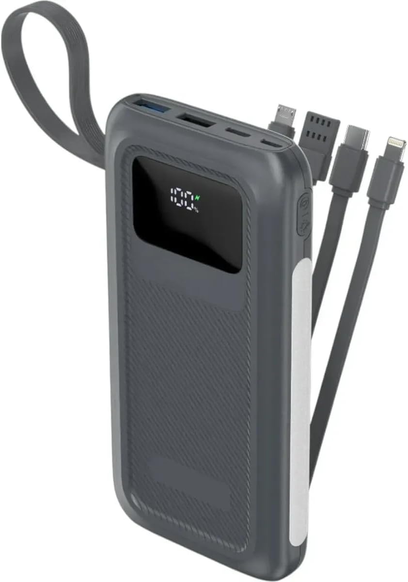 PW-128 22.5W PD & QC Süper Hızlı Şarj Cihazı Powerbank 10.000mAh | Kendinden Kablolu