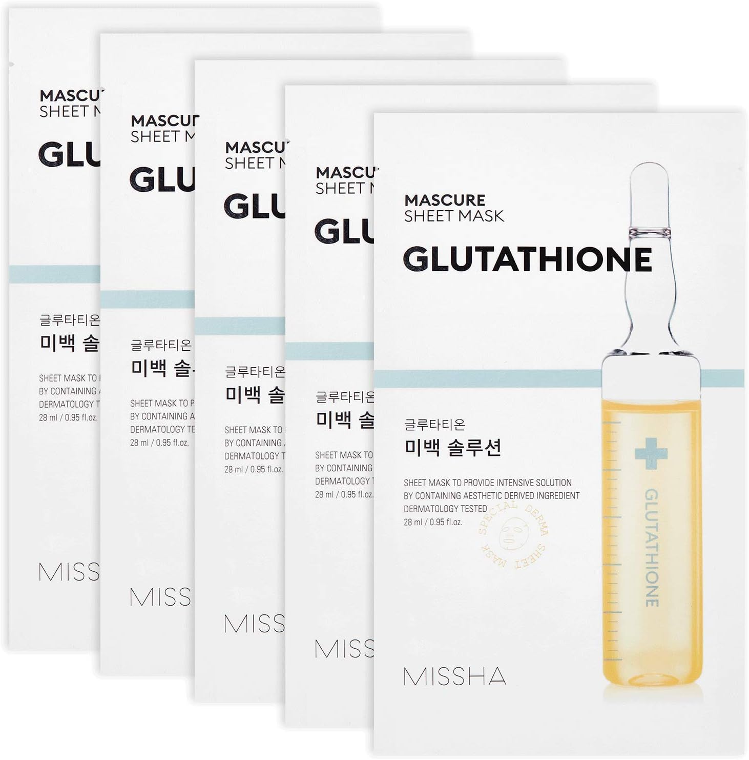Glutathione İçerikli Aydınlatıcı Yaprak Maske (1ad) Mascure Whitening Solution Sheet Mask