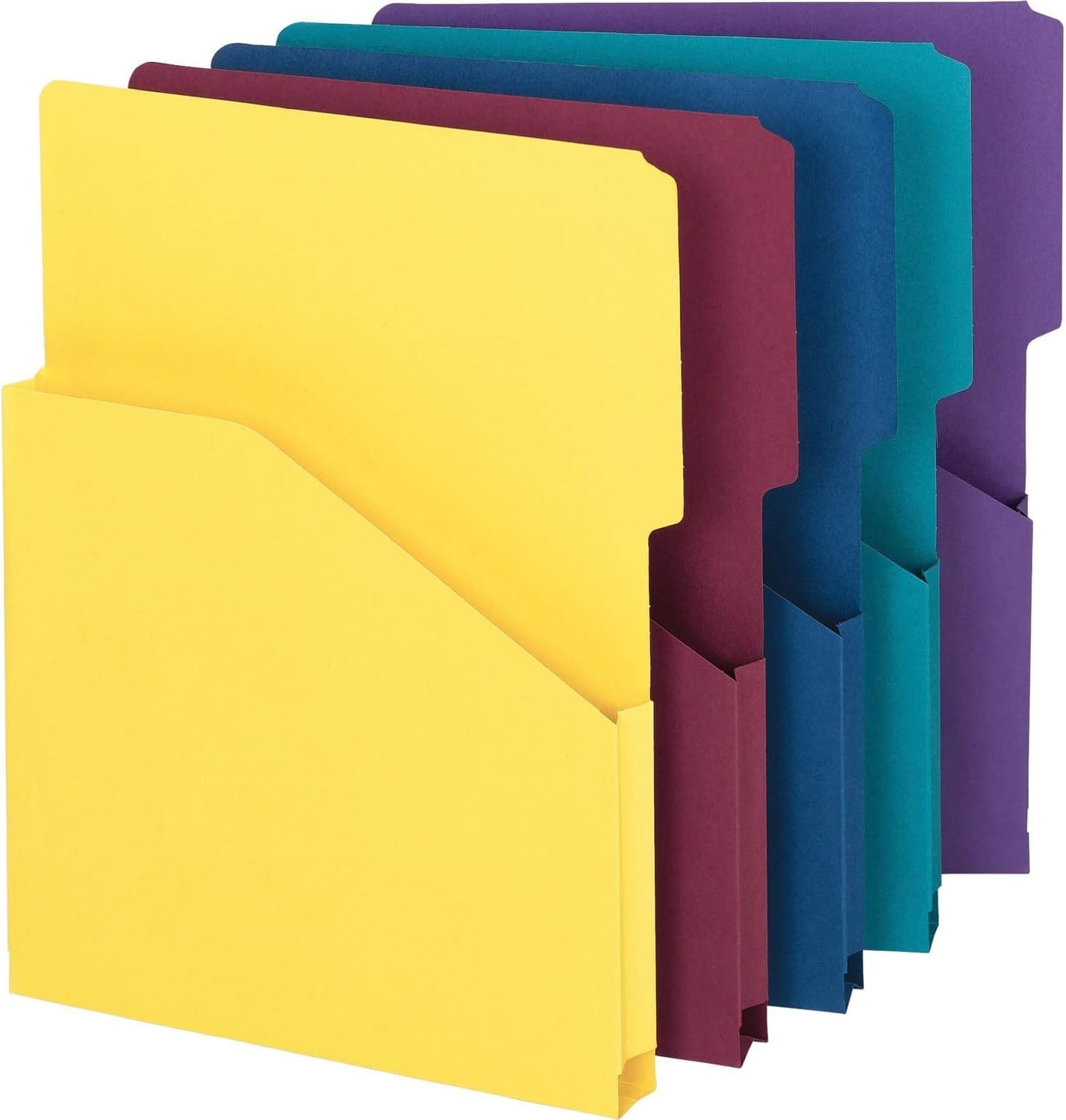Organize Yukarı Genişleyen Slash Ceket, 2/5 Kesim Tab, 1 "Genişletme, Mektup Boyutu, Çeşitli Renkler, Paket başına 5 (75445)