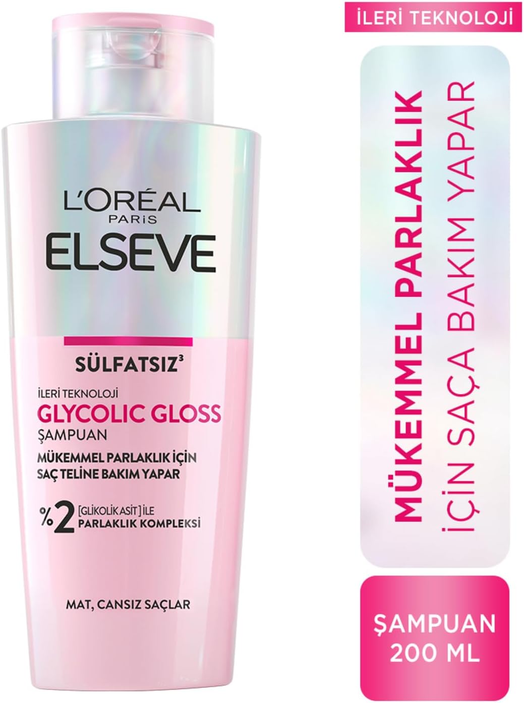L'Oreal Paris Glycolic Gloss Mükemmel Parlaklık için Bakım Yapan Şampuan 200 ml