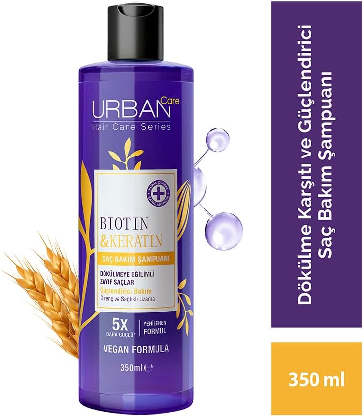 Biotin & Keratin Dökülme Karşıtı ve Sağlıklı Uzamaya Yardımcı Saç Bakım Şampuanı, 350 Mililitre, Vegan